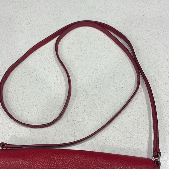 Coach Liv Pouch Red Leather Crossbody Bag - Picture 6 of 15